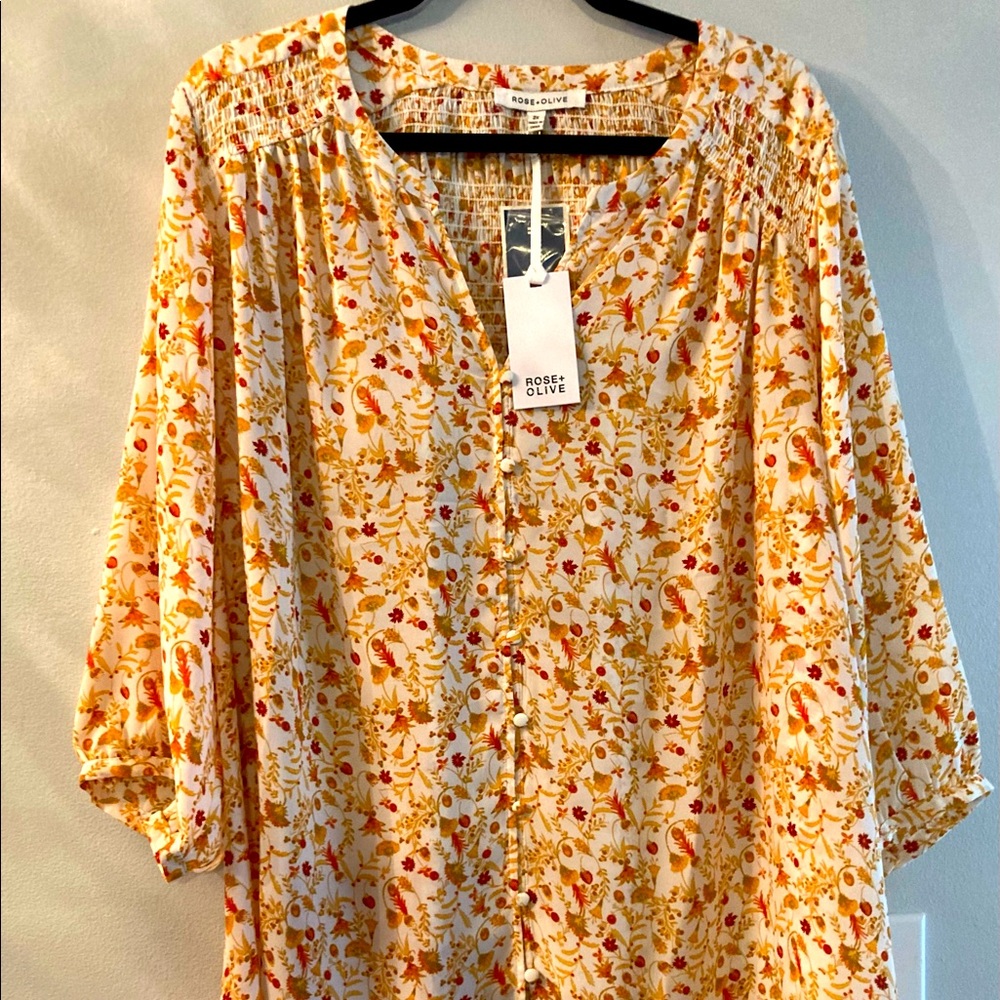 Rose & Olive plus size button down blouse 2x